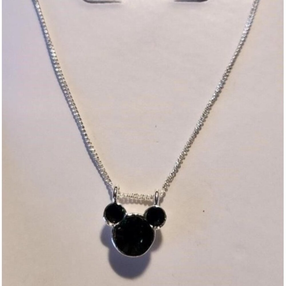 Disney Sterling Silver Mickey Mouse Pendant Necklace * C03-a